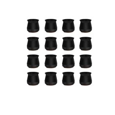 Set 16 protectii pentru picioarele mobilierului, 23 x 19 mm, silicon, pasla, negru