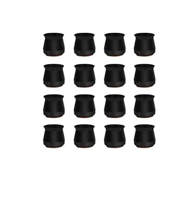 Set 16 protectii pentru picioarele mobilierului, 23 x 19 mm, silicon, pasla, negru foto