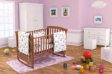 Cumpara ieftin Set pentru patut bebe, Somnart, cearceaf cu elastic pentru saltea 60x120x10, pernuta 37 55, pilota 100 105, aparatori 180x45, model Ursuleti