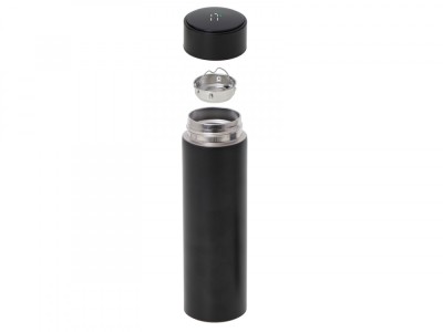 Termos smart 500 ml, afisaj temperatura LED, sita metal, negru foto