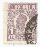 *Romania, LP 72/1929, Ferdinand - uzuale, 1 leu violet, eroare 3, oblit.