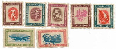 Romania (297) - Tineretul Progresist, 1946 - serie + Posta Aeriana neobliterate foto