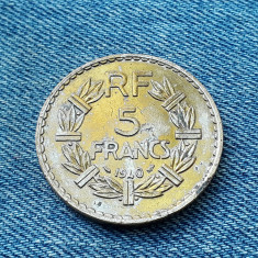 #26 5 Francs 1940 Franta pentru uz in Algeria / colonie / alama sau bronz foto