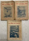Lot 3 carti interbelice Jules Verne (1938 si 1943) / Copiii Captanului Grant (I si II) + Un bilet la loterie / prima acordat premiu TIMISOARA 1943
