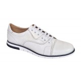 Pantofi barbati din piele naturala - Model Casual Alb GKR67A, GKR Ciucaleti