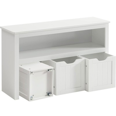 VASAGLE Comoda cu spatiu depozitare jucarii, 3 dulapuri mobile, 102x30x60 cm, alb Household NewTrend foto