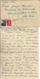 NI1103 Plic cu scrisoare expediat de la Călărași, județul Ialomița la Escadrila 20 Observație, ștampilă OPM 30 și Cenzurat Călărași, 1942