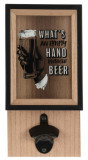 Desfacator si cutie pentru depozitare capace Glass Beer, 15.3x8.3x30 cm, lemn, Excellent Houseware