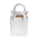 Vaza alba forma poseta 14 cm