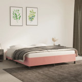 Cadru de pat, roz, 160x200 cm, catifea GartenMobel Dekor, vidaXL