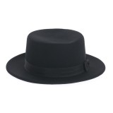 Palarie neagra retro cu accesoriu textil