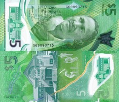 BARBADOS 5 dollars 2022 polymer UNC!!!