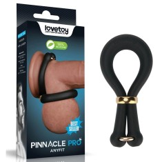 Inel Dublu de Penis Pinnacle Pro Anyfit Stretcher, Silicon, Negru