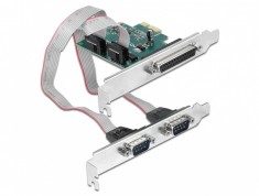 PCI Express cu 2 x Serial RS-232 + 1 x Paralel DB25 IEEE1284, Delock 90413 foto