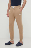 BOSS pantaloni de lounge culoarea bej, cu imprimeu 50469710