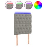Cumpara ieftin Tablie de pat cu LED, gri deschis, 80x7x118/128 cm, catifea