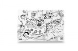 Plansa reutilizabila Funny Mat pentru colorat model Pirati, 48x33.5 cm