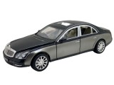 Macheta metal Mercedes Maybach replica deschide usi, capota, portbagaj negru-gri