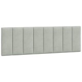 Cumpara ieftin Perna tablie de pat, Hanko, gri deschis, 160 cm, catifea