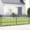VidaXL Gard de Grădină Gri 115 cm Oțel vopsit &icirc;n pulbere 42003958