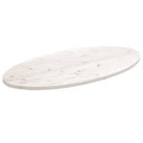 Cumpara ieftin Blat de masă, alb, 90x45x2,5 cm, lemn masiv de pin, oval