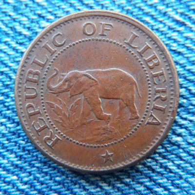 1o - 1 Cent 1972 Liberia / elefant foto