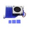 Cooler Raspberry Pi 5 cu radiator aluminiu si ventilator PWM 30x30, paduri termice, albastru