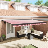 Cumpara ieftin Cortina Retractabilă Manual Roșu și alb 500 &times; 300 cm