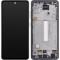 Display Ecran OLED pentru Samsung Galaxy A52 5G A526 / A52 A525, Premium, Cu rama, Negru + Folie sti