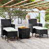 VidaXL Set mobilier grădină, 5 piese, negru, poliratan și lemn acacia 3058372