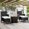 vidaXL Set mobilier grădină, 5 piese, negru, poliratan și lemn acacia 3058372