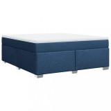 Cumpara ieftin Pat box spring cu saltea, albastru, 180x200 cm, material textil