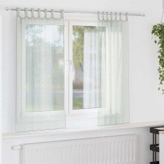 vidaXL Perdele Voile cu Bucle 2 buc Gri deschis 140x175 cm 4102297