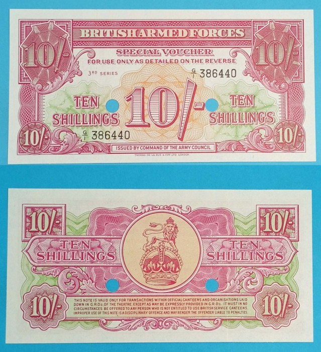 Marea Britanie 10 Shillings 1956 &#039;Forțele Armate Britanice&#039; UNC pM28b