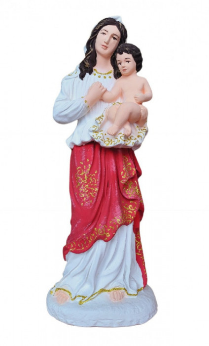 Statueta decorativa, Fecioara Maria si Isus, Alb, 44 cm, DVR0206-4G