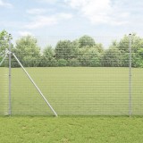 vidaXL Plasa Sudată cu 13 St&acirc;lpi 1.6x25 m Oțel Galvanizat