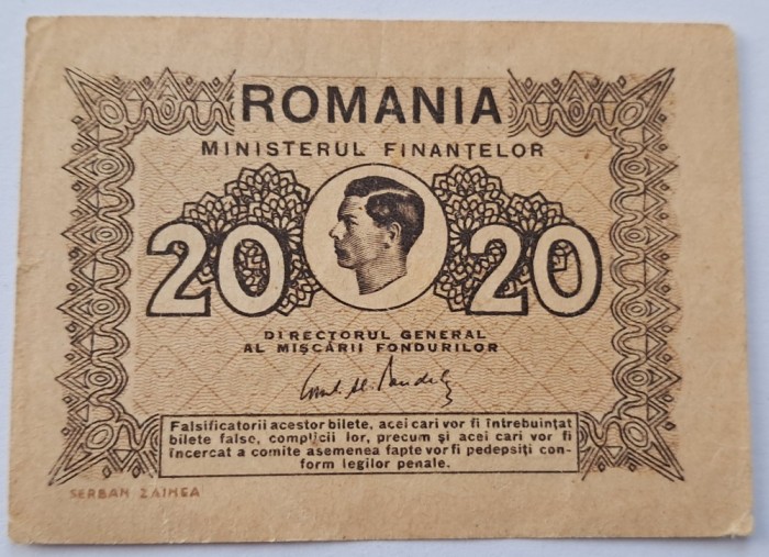 Romania, 20 Lei 1945 Regele Mihai