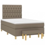 vidaXL Pat box spring cu saltea, taupe, 120x190 cm material textil 3270429