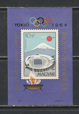 Ungaria 1964 - Jocurile Olimpice Tokyo S/S 1v MNH foto