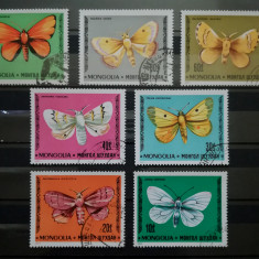 BC488, Mongolia 1977, serie fauna, fluturi
