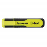 Set 10 Textmarkere DONAU D-text, Varf Tesit si Scriere de 1-5 mm, Corp cu Grip, Culoare Galben Fluorescent, Textmarker Birou, Evidentiator, Instrument