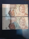 500 lei 1991 ianuarie si aprilie UNC set 2 buc