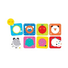 Joc educativ pentru copii si bebelusi, Banana Panda On the Go Discovering Circles, Primele cartonase cu imagini si cercuri, 16 piese