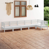 VidaXL Set mobilier de grădină, 6 piese, alb, lemn masiv de pin