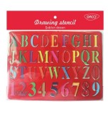 Sablon pentru desen, litere si cifre, 25 x 20 cm, plastic, multicolor