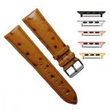 Curea din piele, compatibila Apple Watch 9|8|7|6|5|4|3|2|1 Series, 41mm|40mm|38mm, Mustard Spots