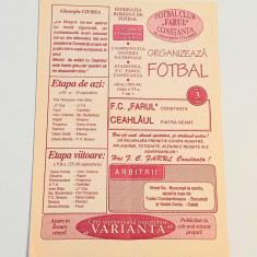 Program meci fotbal "FARUL" CONSTANTA-CEAHLAUL PIATRA NEAMT (19.09.1993)