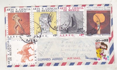 bnk fil - Plic circulat 1977 Mexic - RFG - francatura multipla foto