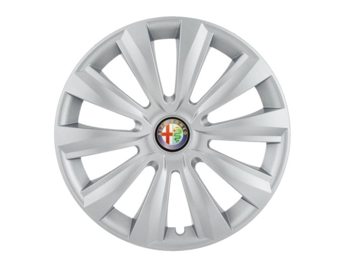 Set 4 capace roti Delta cromat R14 pentru gama auto Alfa Romeo