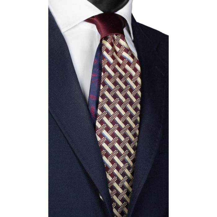 Cravată mătase cu nod &icirc;n contrast N2176, model unicat